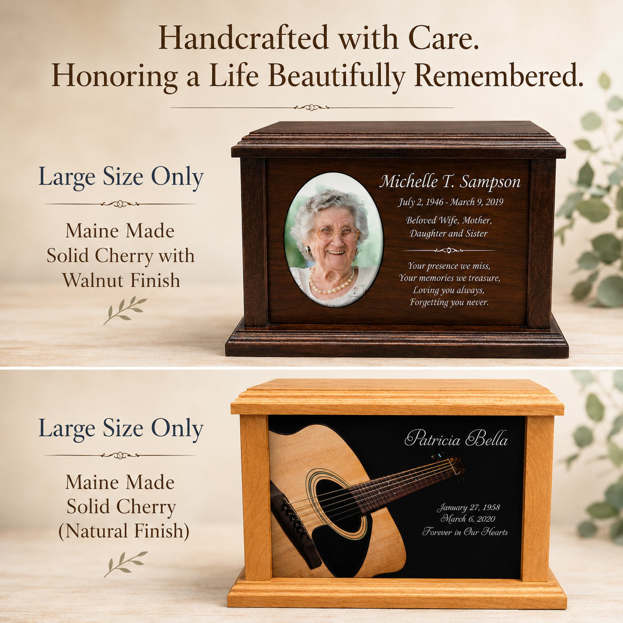 Woman Golfer Eternal Reflections Wood Cremation Urn